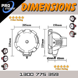 DR500 7 Inch Dimenstons